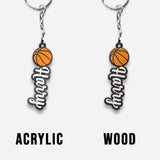 Basketball Name Tag - Personalized Basketball Keychain