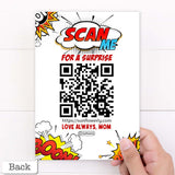 Birthday Comic Book Photo Upload - Personalized QR Greeting Card