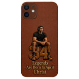 Happy Birthday Legends - Personalized Birthday 3D Embossed Leather Phone Case