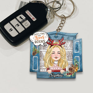 Just A Girl Who Loves Books - Personalized Book One-sided Keychain