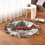All Hearts Come Home For Christmas - Personalized Family Round Rug