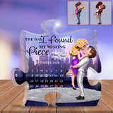 The Day I Found My Missing Piece - Personalized Couple Custom Shaped Acrylic Plaque