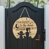 I Love You To The Moon And Back - Personalized Dog Wood Sign