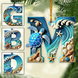 Turtle Letter - Personalized Turtle Ornament