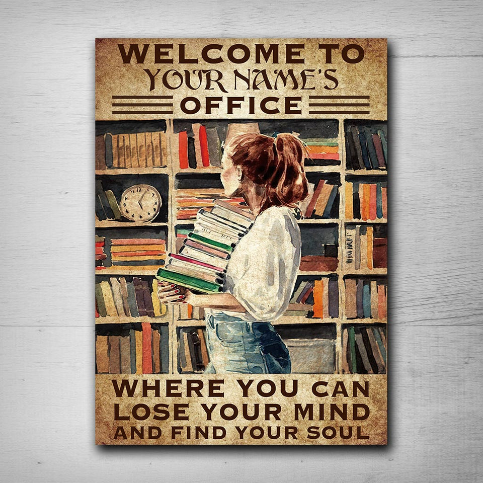 Welcome To My Office - Book Personalized Rectangle Metal Sign