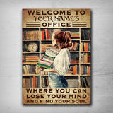 Welcome To My Office - Book Personalized Rectangle Metal Sign