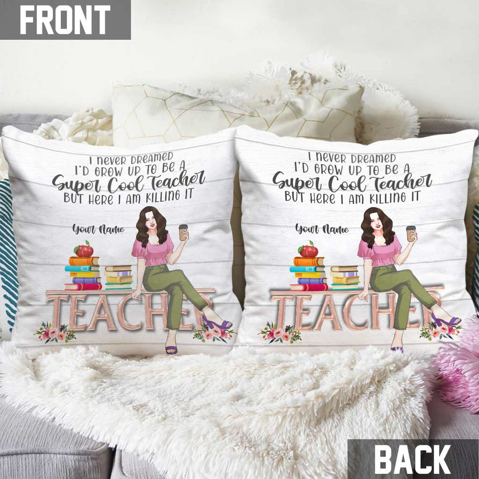 Super Cool Teacher - Personalized Throw Pillow
