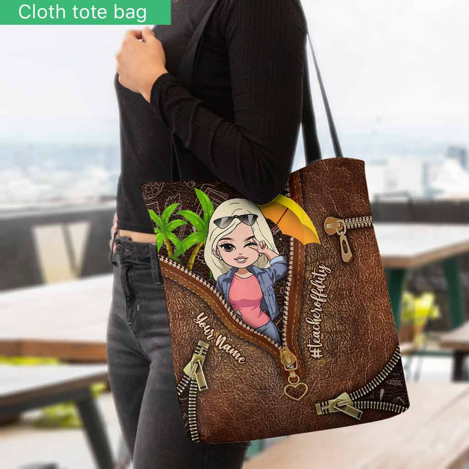 Teacher Off Duty - Personalized Tote Bag
