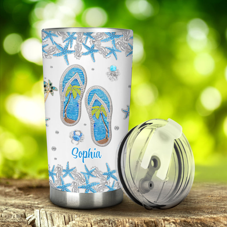 Just A Girl - Personalized Sea Lover Tumbler