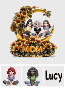 Mother & Daughters Sunflower - Personalized Mother Custom Shaped Acrylic Plaque