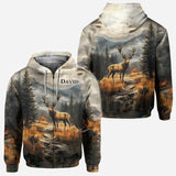 Any Name Beautiful Deer - Personalized Hunting All Over Shirt