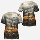 Any Name Beautiful Deer - Personalized Hunting All Over Shirt