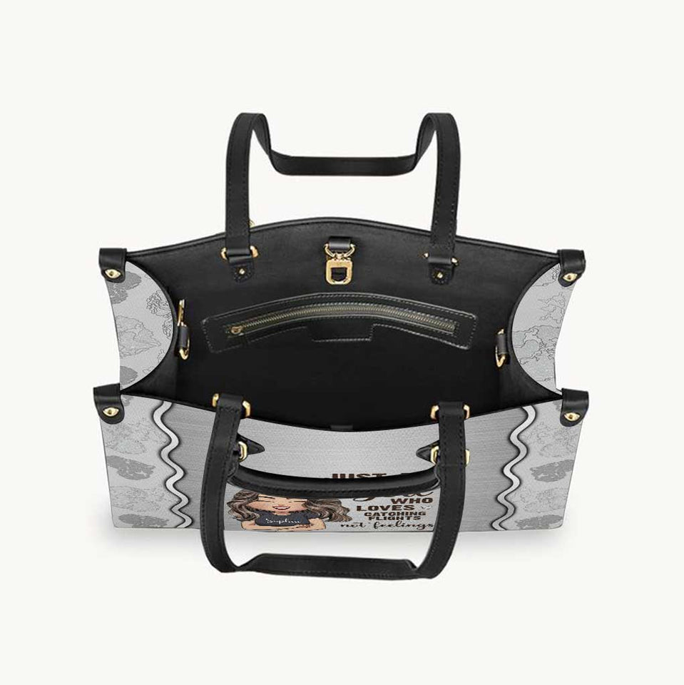 Just A Girl - Personalized Travelling Leather Handbag & Luggage Cover