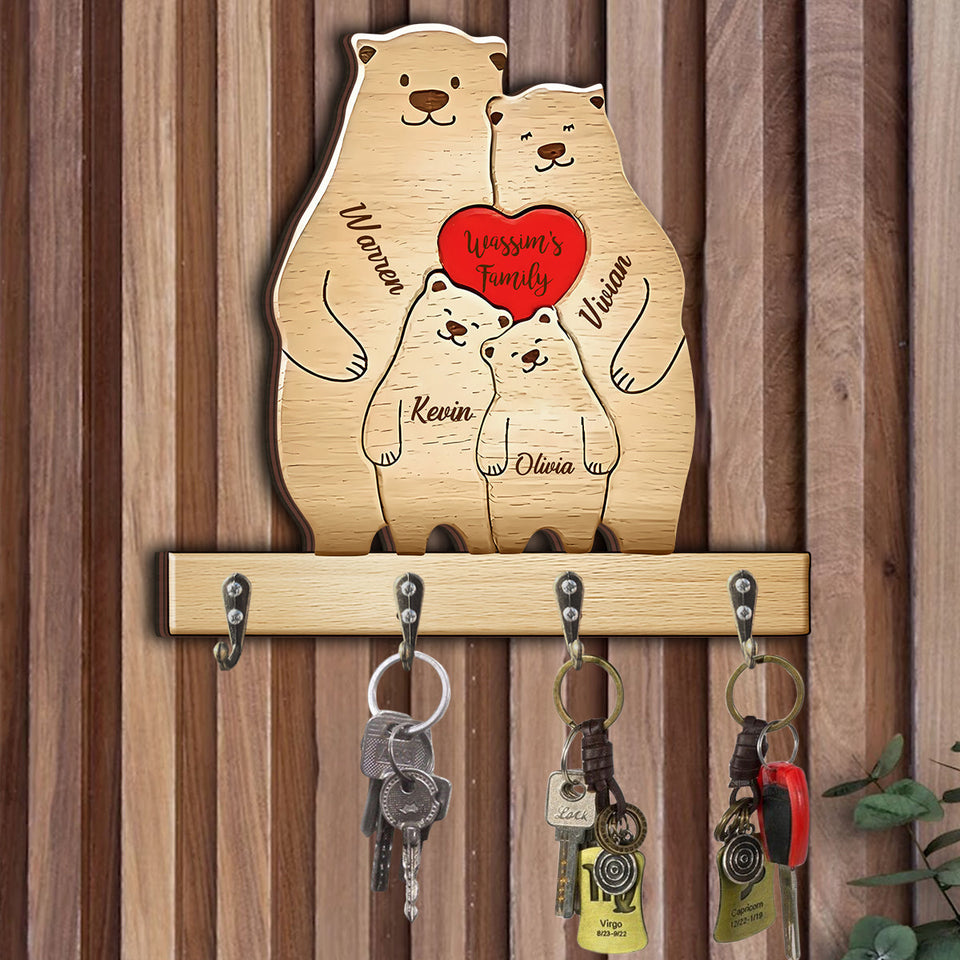 Happy Family - Personalized Family Custom Shaped Key Rack