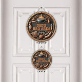 Gift For BBQ Dad, Husband... - Personalized Father Round Wood Sign