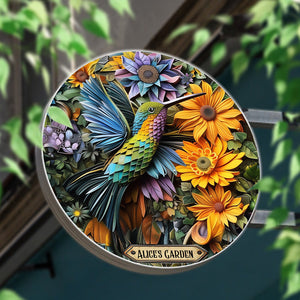 Beautiful Garden - Personalized Gardening Round Metal Sign