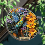 Beautiful Garden - Personalized Gardening Round Metal Sign
