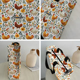 Cute Floral Chickens - Personalized Chicken All-Over Print Canvas Tote Bag