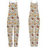 Floral Chicken - Personalized Chicken Loose-Fit Overalls/ Rompers