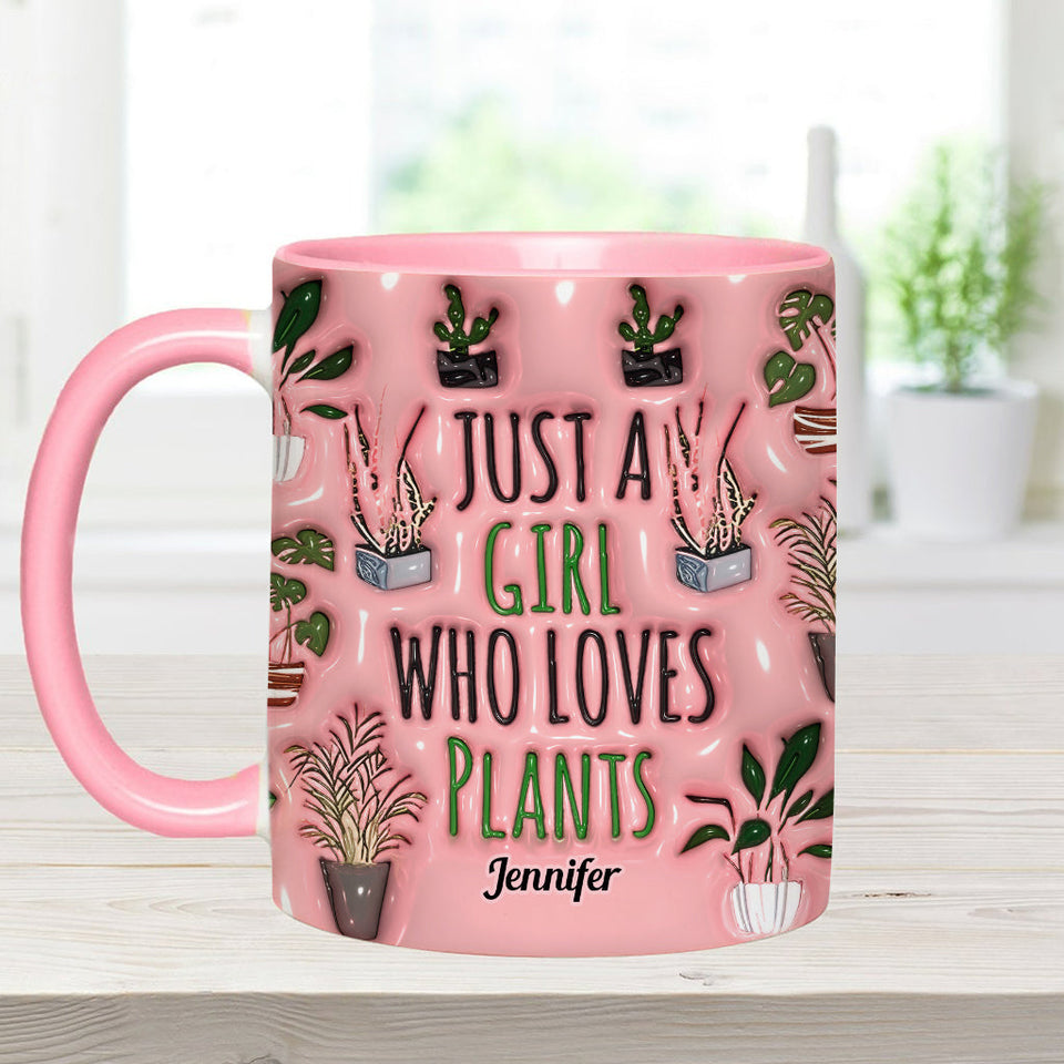 Just A Girl Who Loves Plants - Personalized Gardening Accent Mug
