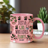 Just A Girl Who Loves Plants - Personalized Gardening Accent Mug