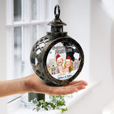 Christmas Is Coming To Poundtown - Personalized Couple Round Lantern With Light
