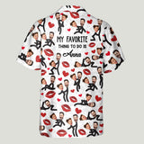 My Favorite Thing To Do - Personalized Couple Hawaiian Shirt