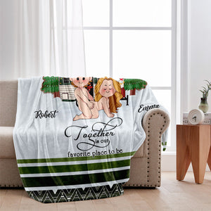 Together Is Our Favorite Place To Be - Personalized Camping Blanket