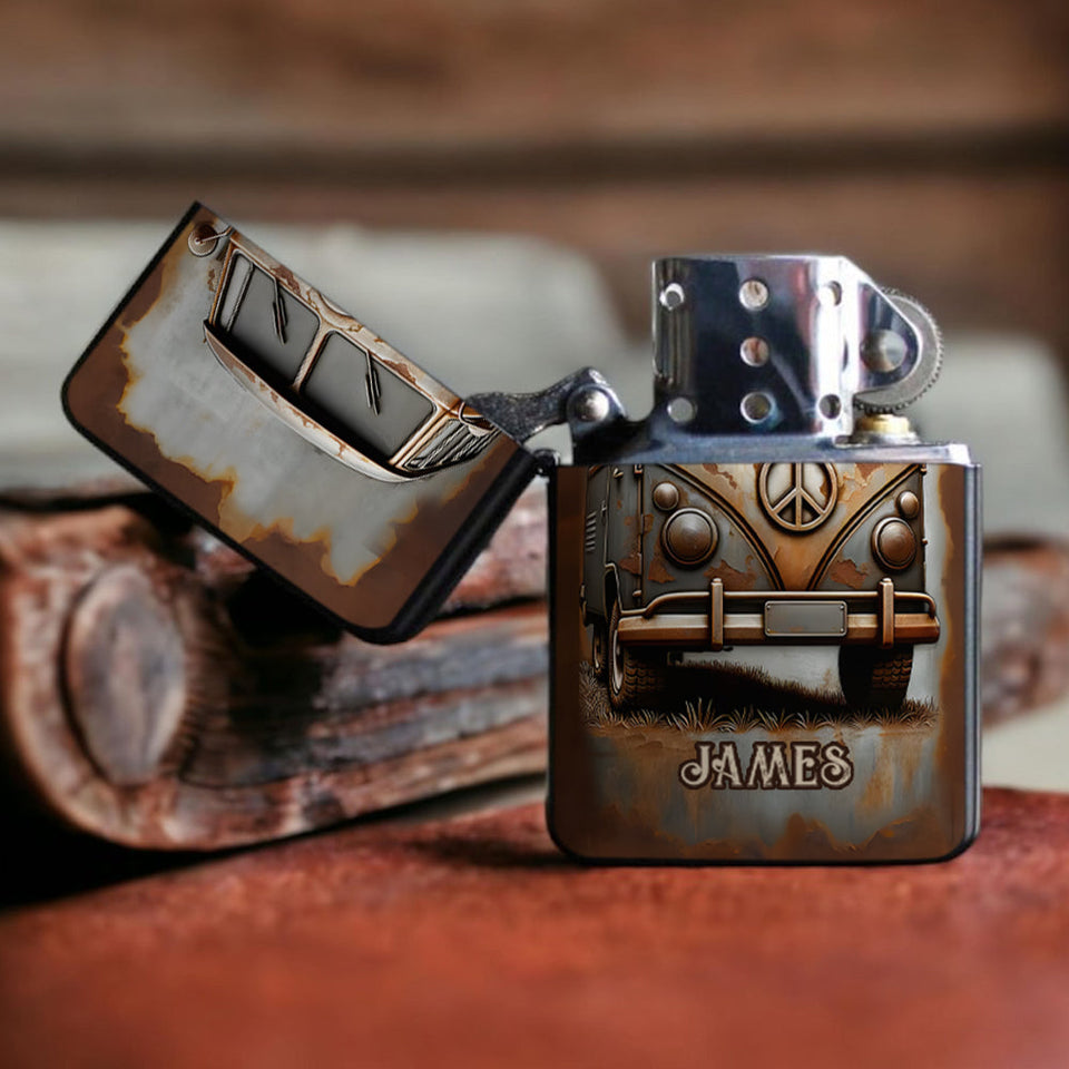 Vintage Caravan - Personalized Hippie Lighter