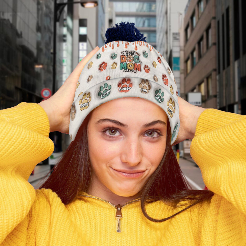Best Dog Mom Ever - Personalized Dog Beanie Hat