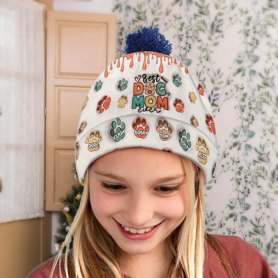 Best Dog Mom Ever - Personalized Dog Beanie Hat