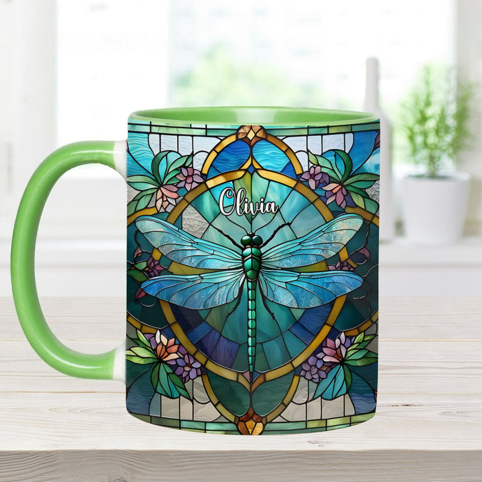 Beautiful Dragon Fly - Personalized Dragonfly Accent Mug