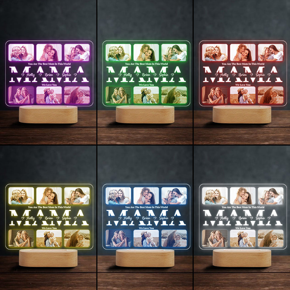 We Love You - Personalized Mother Shaped Plaque Light Base