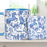 Horse Toile de Jouy - Personalized Horse Accent Mug