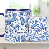 Horse Toile de Jouy - Personalized Horse Accent Mug