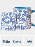 Horse Toile de Jouy - Personalized Horse Accent Mug