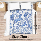 Horse Blue & White Toile de Jouy - Personalized Horse Blanket