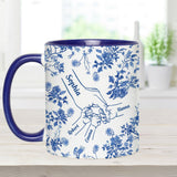 Mother's Hand Toile de Jouy - Personalized Mother Accent Mug