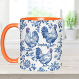 Chicken Toile de Jouy - Personalized Chicken Accent Mug