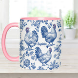Chicken Toile de Jouy - Personalized Chicken Accent Mug