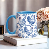 Chicken Toile de Jouy - Personalized Chicken Accent Mug