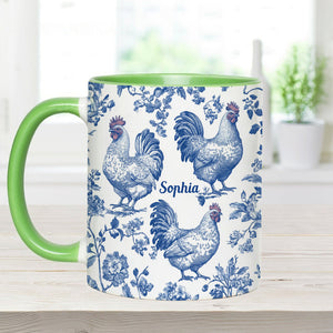 Chicken Toile de Jouy - Personalized Chicken Accent Mug