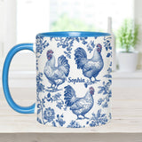 Chicken Toile de Jouy - Personalized Chicken Accent Mug