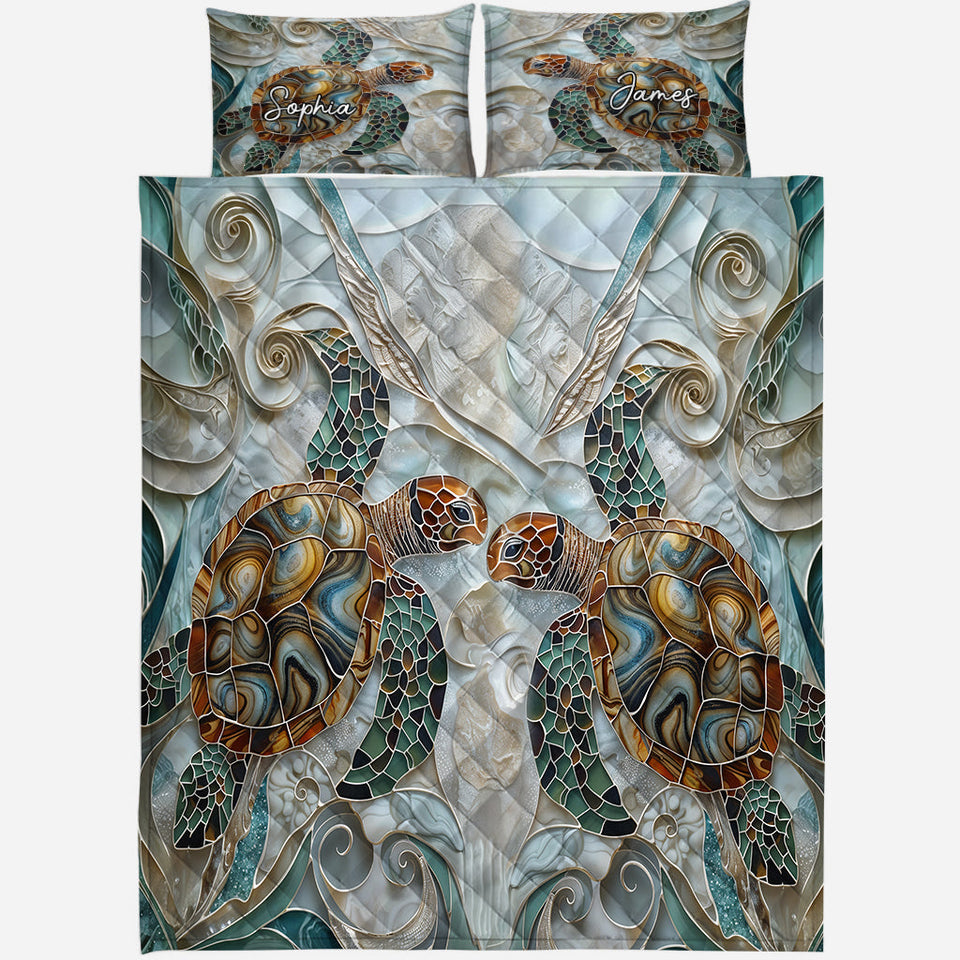 Love Turtles - Personalized Turtle Quilt Set
