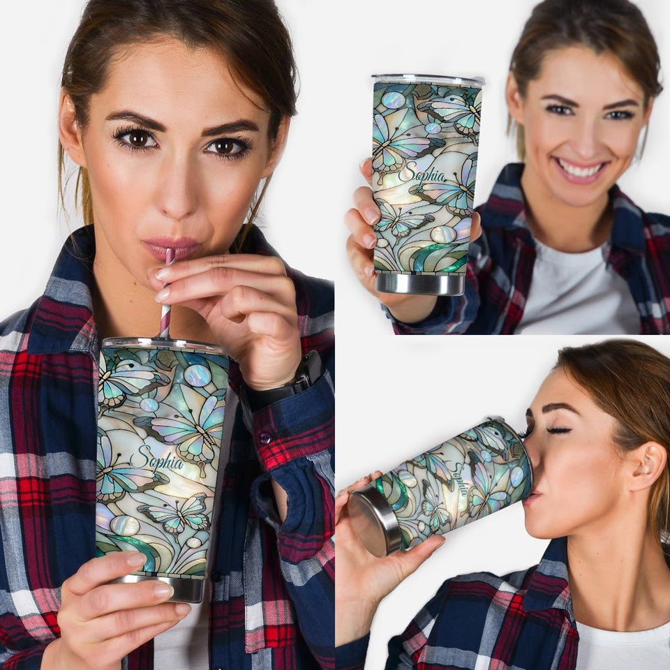 Love Butterflies - Personalized Butterfly Tumbler
