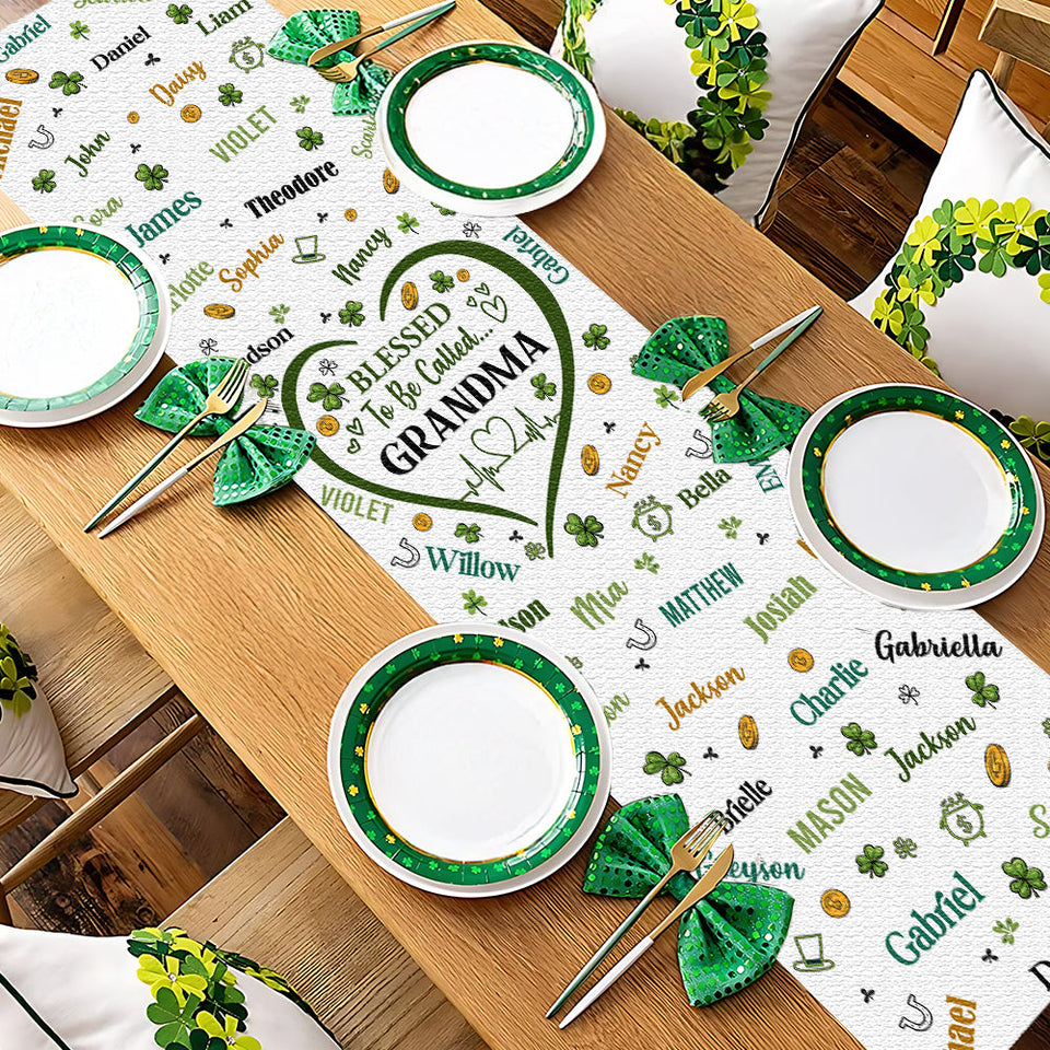Blessed To Be Called Grandma Nana - Personalized Grandma Table Runner