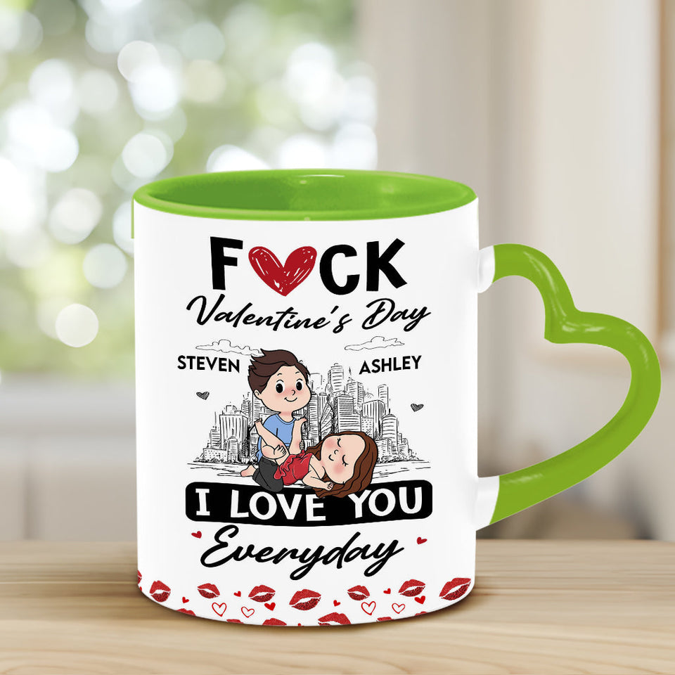 I Love You - Personalized Couple Heart Handle Mug