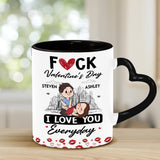 I Love You - Personalized Couple Heart Handle Mug