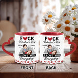I Love You - Personalized Couple Heart Handle Mug