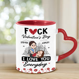 I Love You - Personalized Couple Heart Handle Mug
